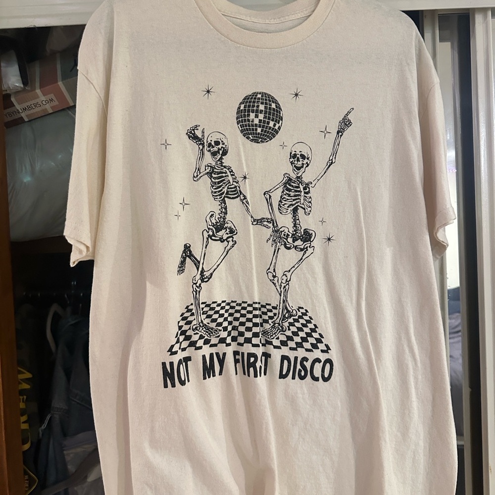 Full Tilt Cream 'Not My First Disco' Skeleton Tee